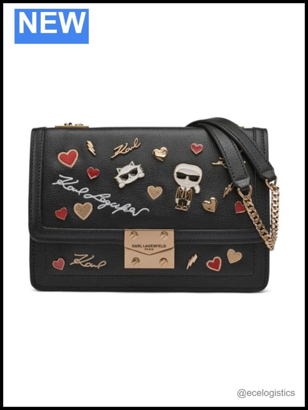 Karl Lagerfeld Corinne Leather Shoulder Bag Satchel